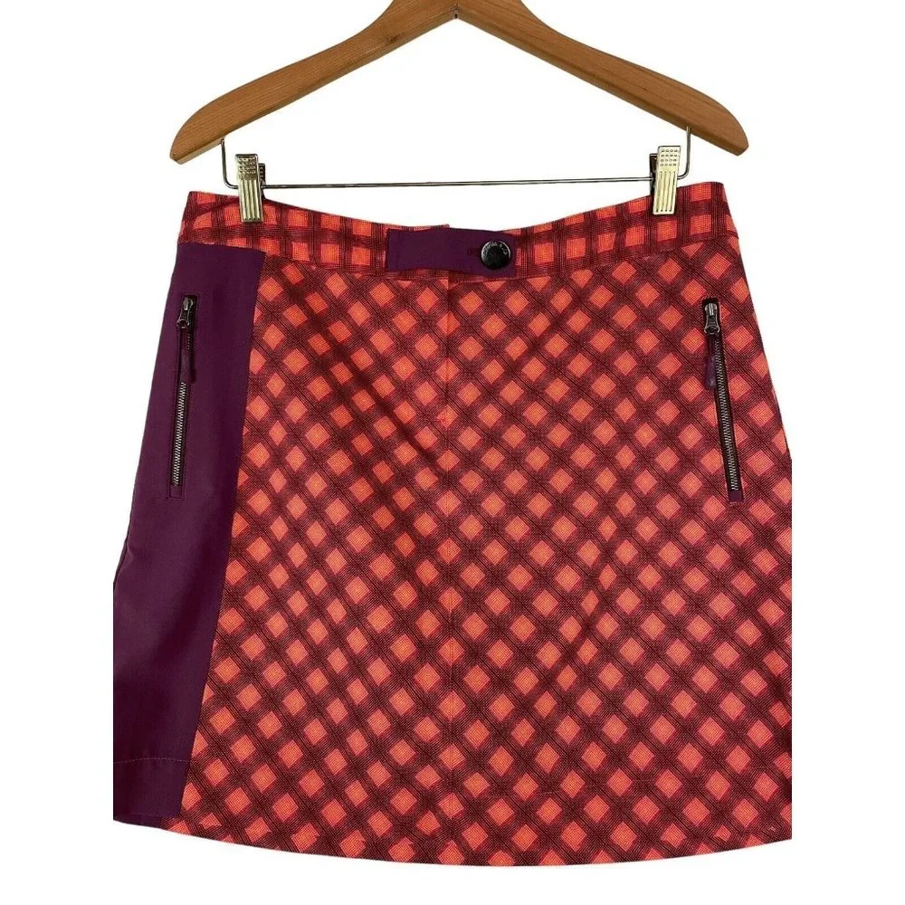 Cutter & Buck Annika Women’s Golf Skort Size 10 Orange & Maroon Lightweight - Picture 2 of 12